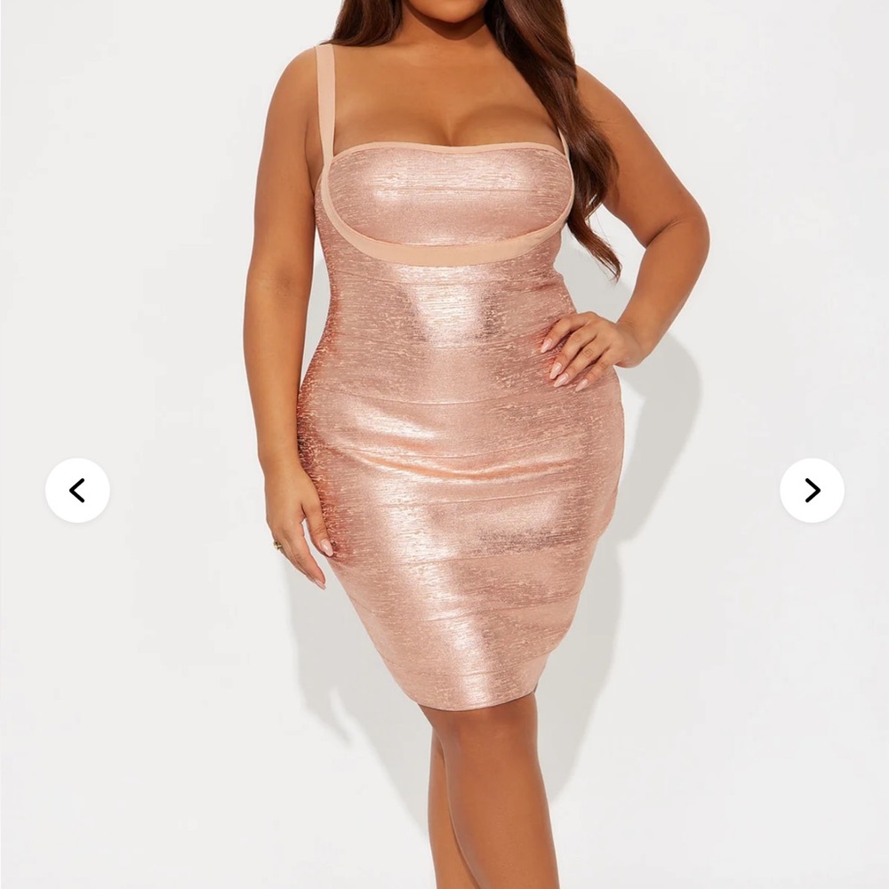 Brand new & never worn- Rose Gold Metallic Dress - Picture 4 of 4